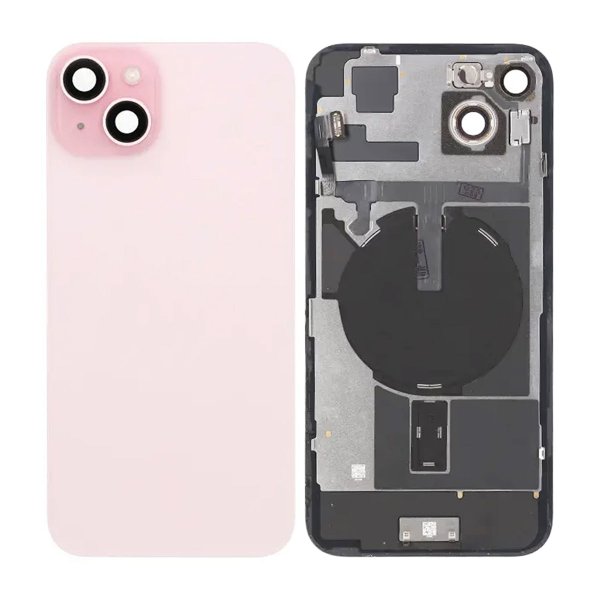 iPhone 15 Plus Baksida Glas Komplett OEM - Rosa