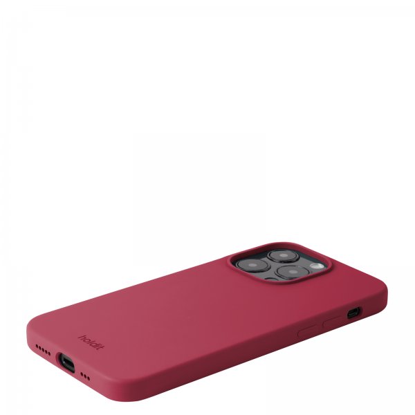 holdit iPhone 15 Pro Skal Silikon Red Velvet