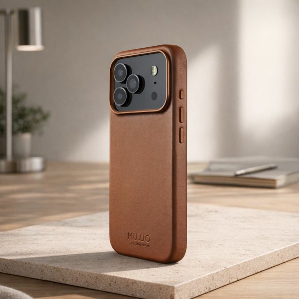 Mujjo iPhone 17 Pro Max Skal Full Leather Case MagSafe Tan