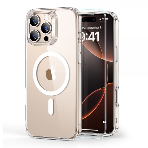 ESR iPhone 16 Pro Skal och Skärmskydd Classic Hybrid MagSafe Set Transparent