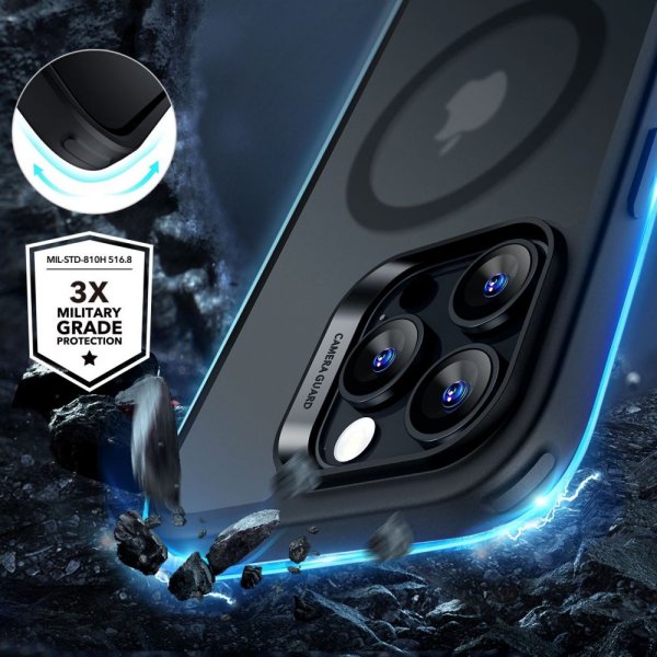 ESR iPhone 16 Pro Max Skal och Skärmskydd Classic Hybrid MagSafe Set Frostad Svart