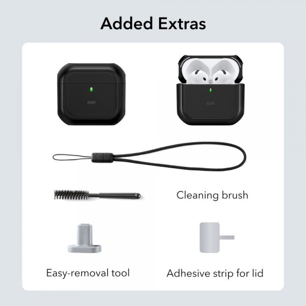 ESR AirPods 4 Skal Orbit Hybrid HaloLock Svart