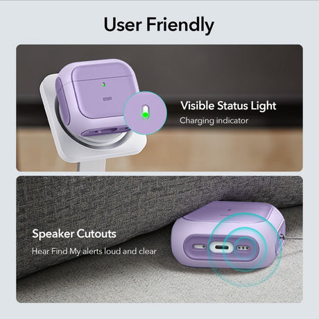 ESR AirPods 4/5 Skal Orbit HaloLock Lila