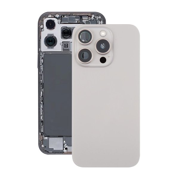 iPhone 16 Pro Max Baksida Glas Komplett OEM - Naturlig Titan