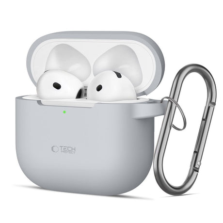 Tech-Protect AirPods 4 Skal Silicone Hook Grå