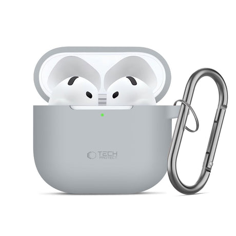 Tech-Protect AirPods 4 Skal Silicone Hook Grå