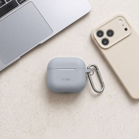 Tech-Protect AirPods 4 Skal Silicone Hook Grå
