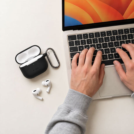 Tech-Protect AirPods 4 Skal Silicone Hook Svart