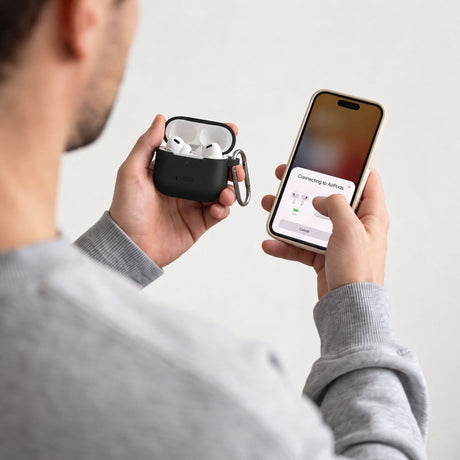 Tech-Protect AirPods 4 Skal Silicone Hook Svart