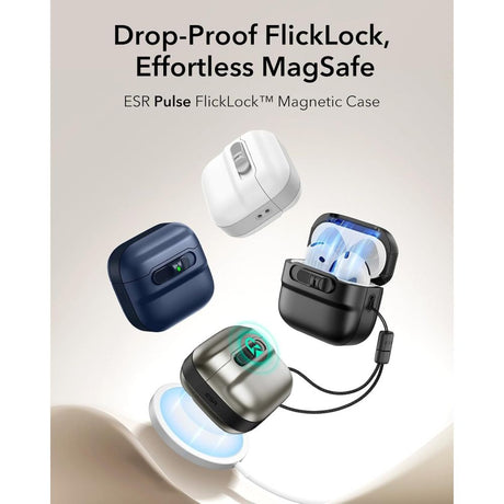 ESR AirPods 4/5 Skal Pulse FlickLock HaloLock Svart