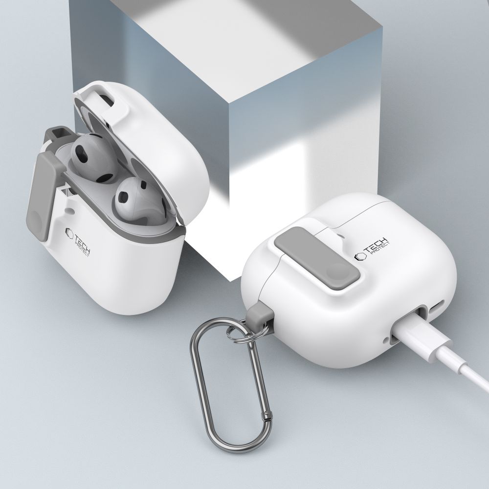 Tech-Protect AirPods 4 Skal Slim Hook Vit