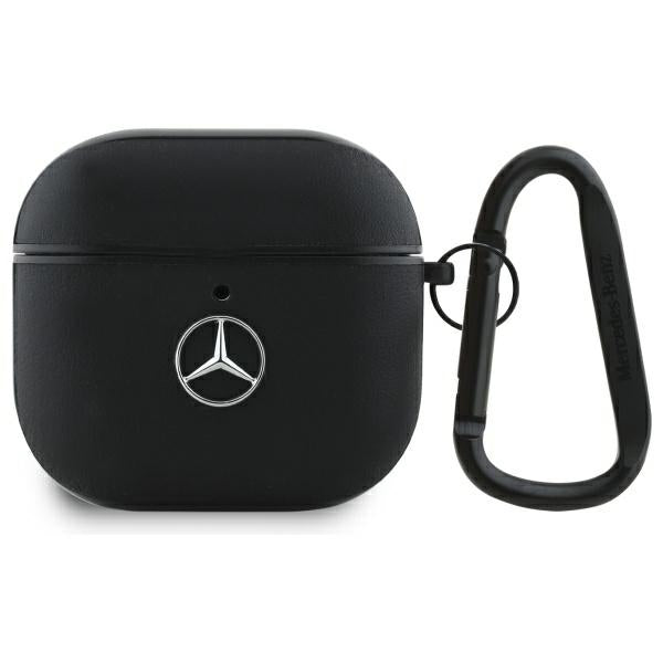 Mercedes Benz AirPods 4 Skal Äkta Läder Svart