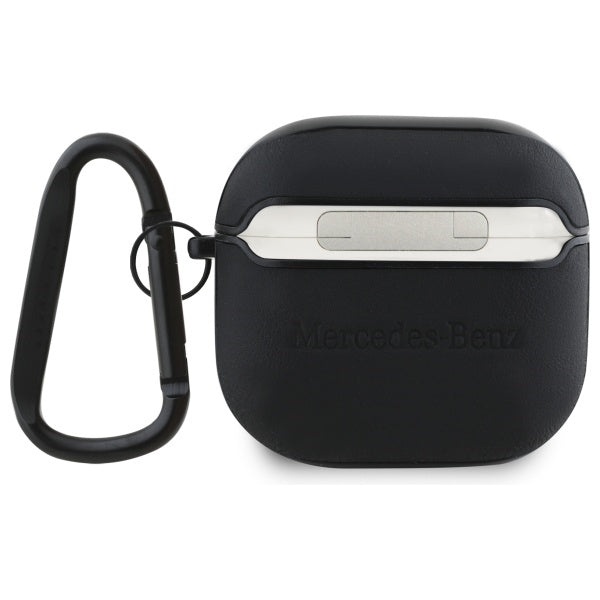 Mercedes Benz AirPods 4 Skal Äkta Läder Svart