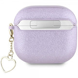 Guess AirPods 4 Skal Metallic Script Charm Lila
