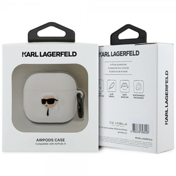 Karl Lagerfeld AirPods 4 Skal Karl 3D Vit