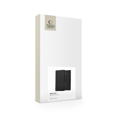 Tech-Protect iPhone 16e/iPhone 17e Fodral Wallet Svart