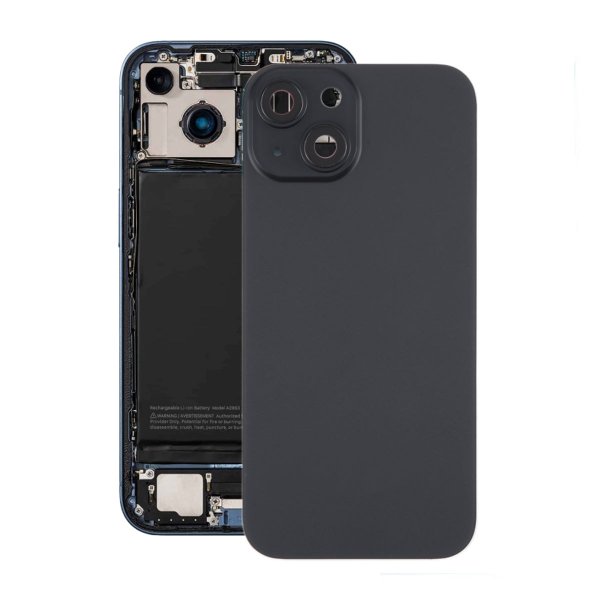 iPhone 15 Plus Baksida Glas med Magnet och Kameralins - Svart