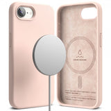 Ringke iPhone 16e/iPhone 17e Skal Silicone Magnetic Pink Sand