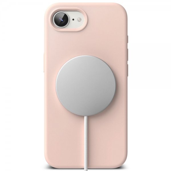 Ringke iPhone 16e/iPhone 17e Skal Silicone Magnetic Pink Sand
