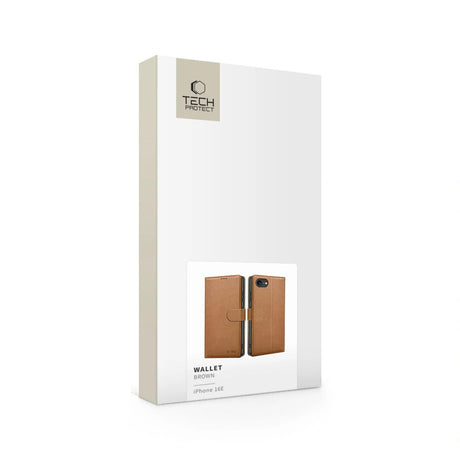 Tech-Protect iPhone 16e/iPhone 17e Fodral Wallet Brun
