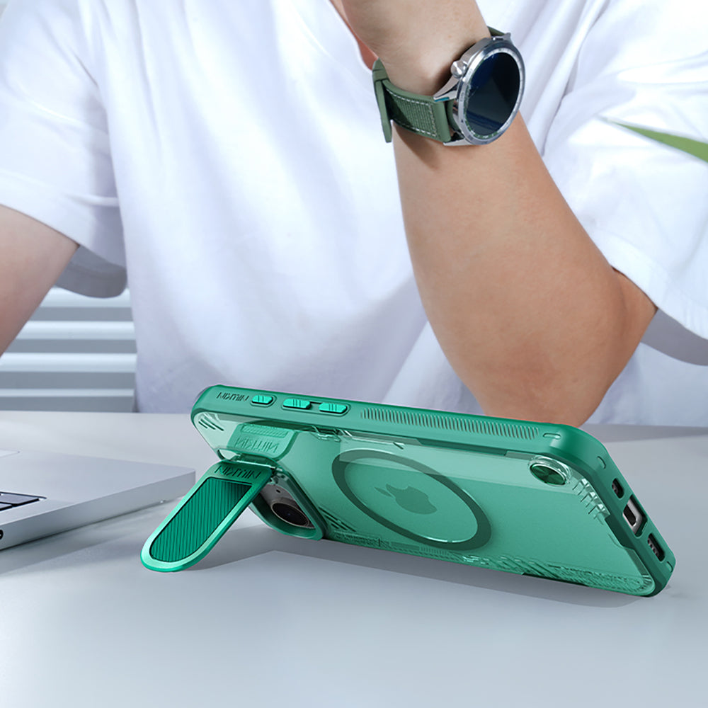 Nillkin iPhone 16e/iPhone 17e Skal Iceblade Prop MagSafe Grön