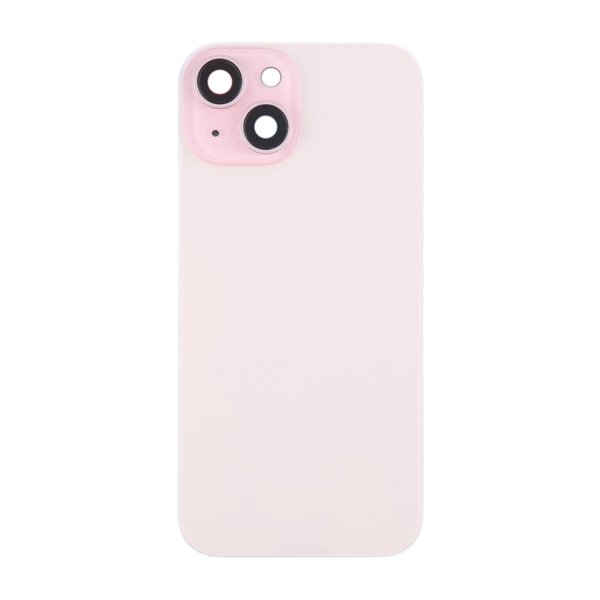 iPhone 15 Plus Baksida Glas med Magnet och Kameralins - Rosa