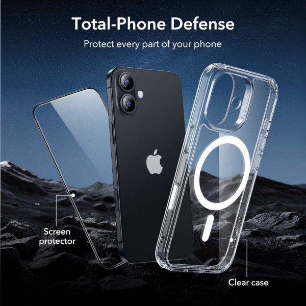 ESR iPhone 17 Skal och Skärmskydd Classic Hybrid MagSafe Set Transparent