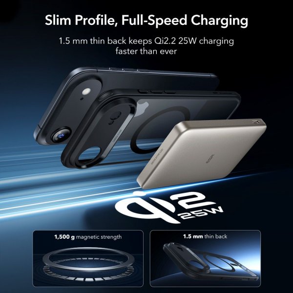 ESR iPhone Air Skal och Skärmskydd Classic Hybrid MagSafe Set Svart Transparent
