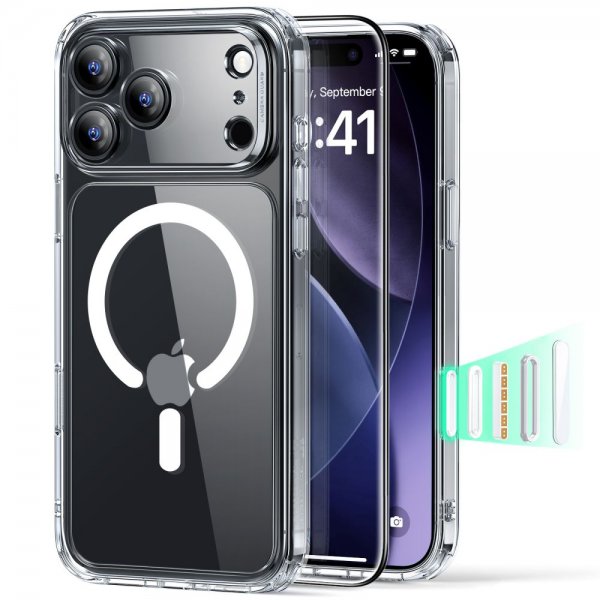 ESR iPhone 17 Pro Skal och Skärmskydd Classic Hybrid MagSafe Set Transparent