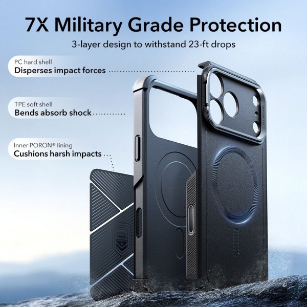 ESR iPhone 17 Pro Max Skal Cyber Tough Kickstand MagSafe Svart