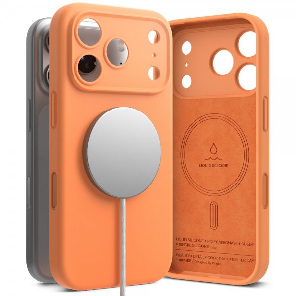 Ringke iPhone 17 Pro Max Skal Silicone Magnetic Tangerine