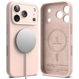 Ringke iPhone 17 Pro Skal Silicone Magnetic Pink Sand