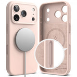 Ringke iPhone 17 Pro Skal Silicone Magnetic Pink Sand