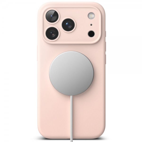 Ringke iPhone 17 Pro Skal Silicone Magnetic Pink Sand