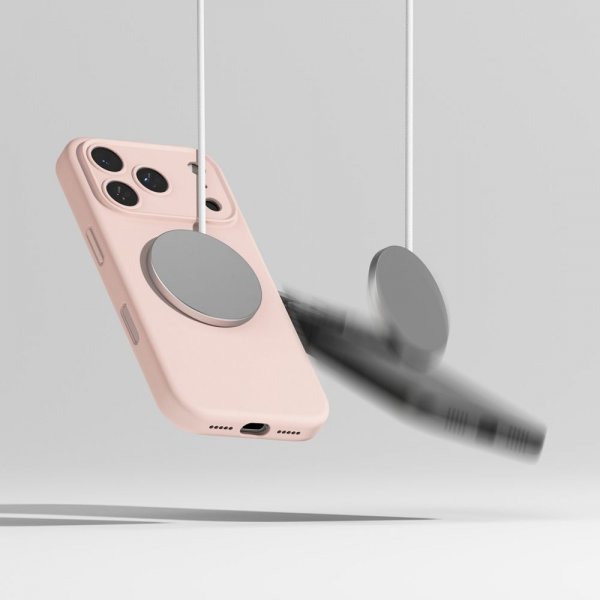 Ringke iPhone 17 Pro Skal Silicone Magnetic Pink Sand