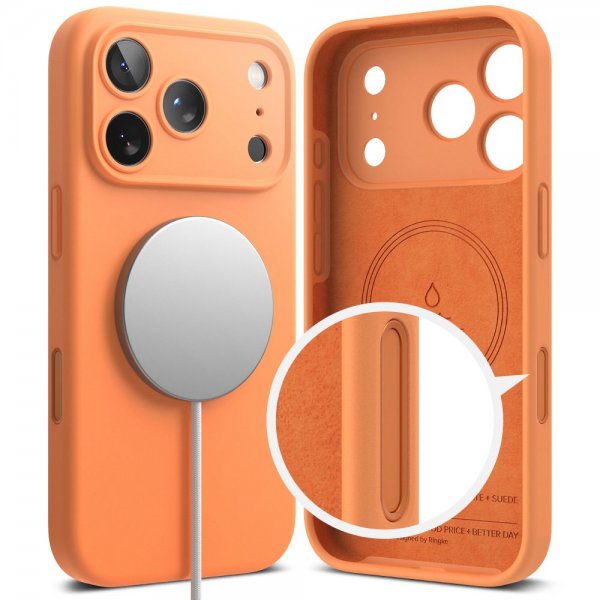 Ringke iPhone 17 Pro Skal Silicone Magnetic Tangerine