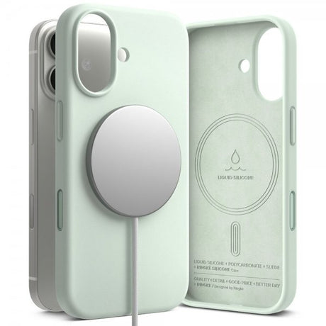 Ringke iPhone 17 Skal Silicone Magnetic Soft Mint