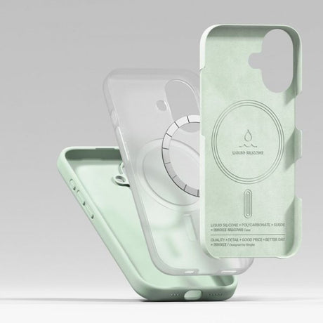 Ringke iPhone 17 Skal Silicone Magnetic Soft Mint