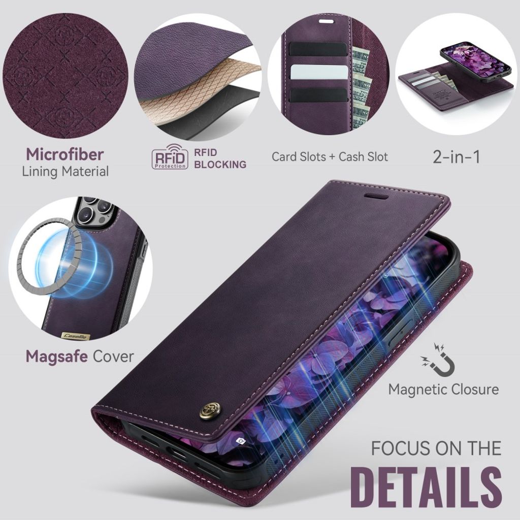 CaseMe iPhone 15 Pro Max Fodral C49 Series Lila