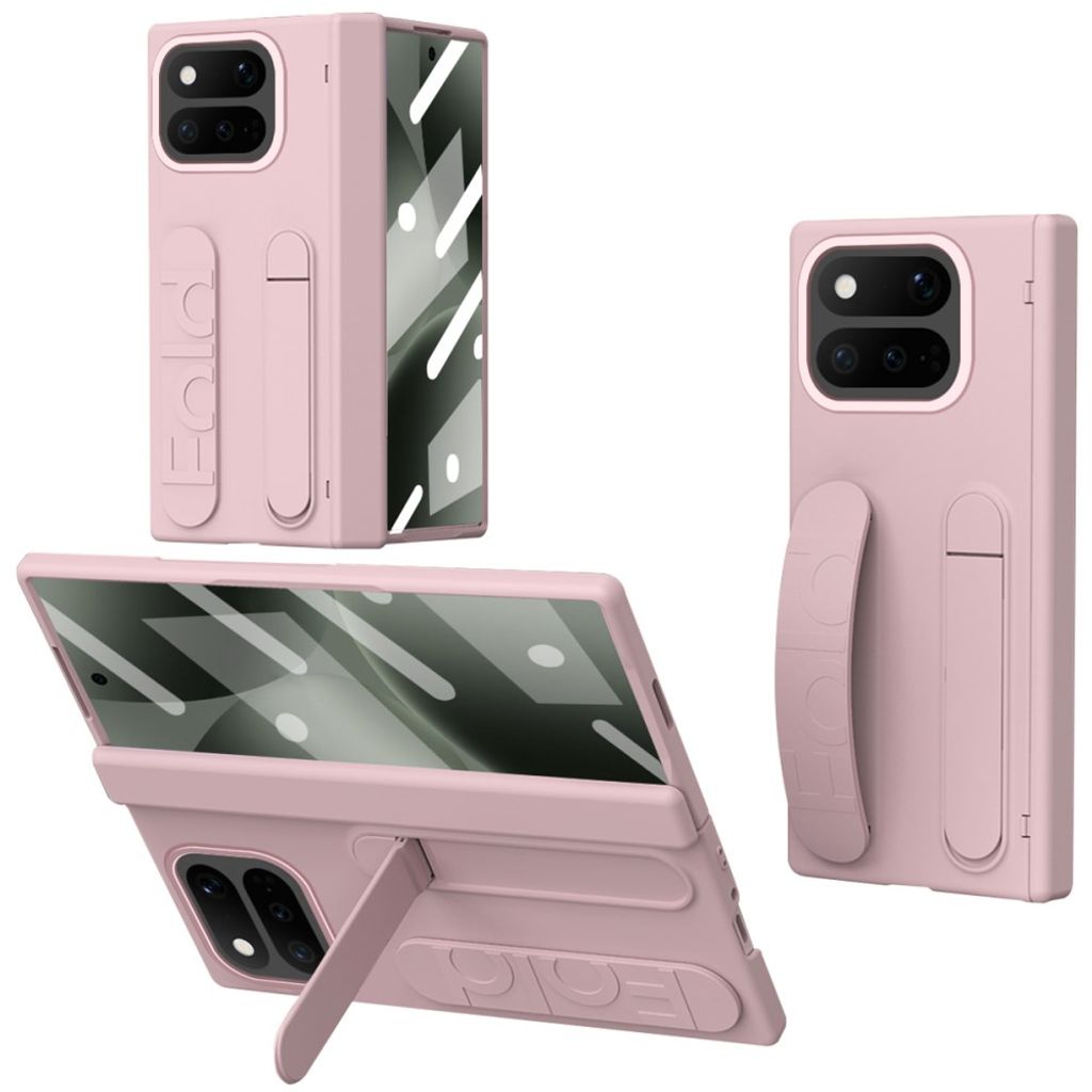 Google Pixel 11 Pro Fold Skal med Stativ & Handgrepp Rosa