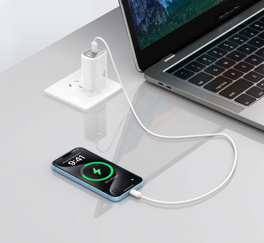 SiGN 65W Snabbladdare USB-C PD Vit