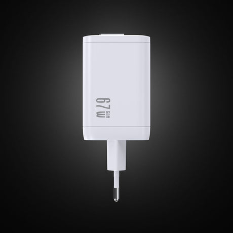 SiGN 65W Snabbladdare GaN med utdragbar USB-C kabel Vit