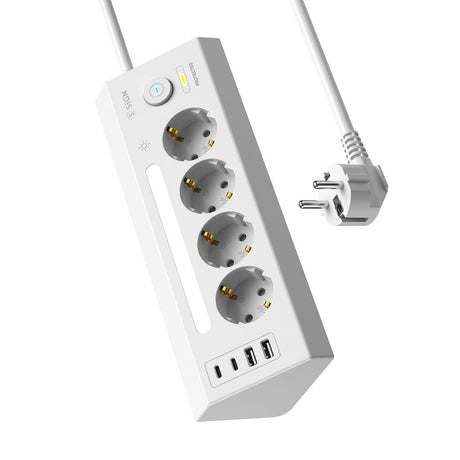 SiGN 4-vägs Grenuttag för bord USB-A/USB-C 1.8m