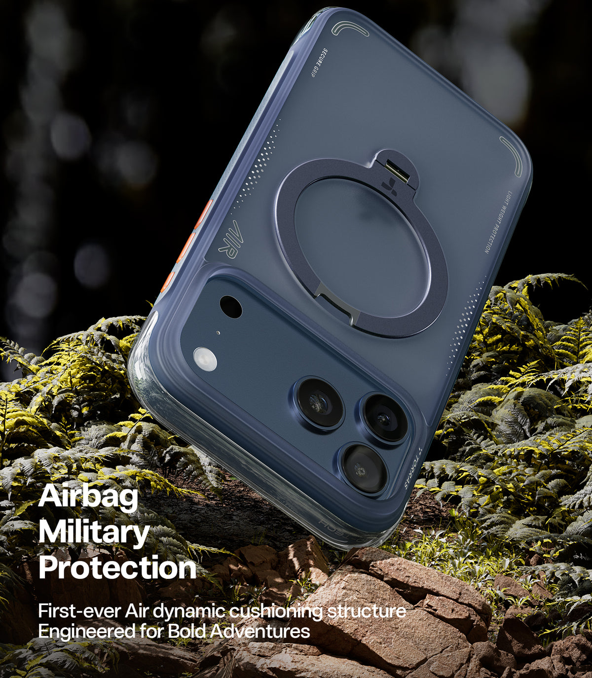Torras iPhone 17 Pro Skal Ostand Q3 Air Deep Blue