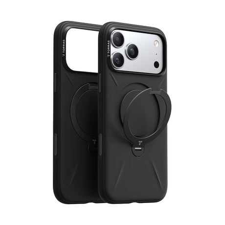 Torras iPhone 17 Pro Skal Ostand Q3 Silicone Obsidian Black