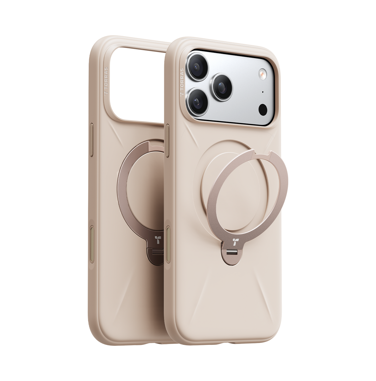 Torras iPhone 17 Pro Max Skal Ostand Q3 Silicone Desert Gold