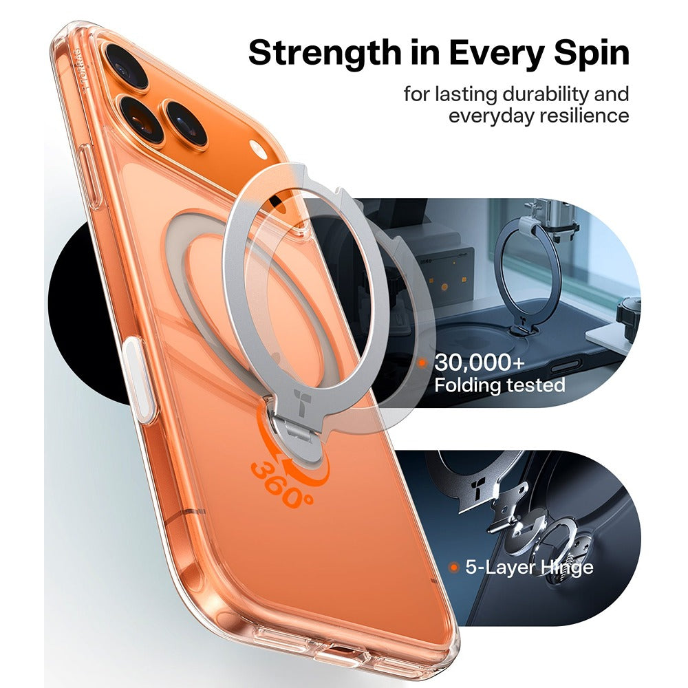 Torras iPhone 17 Pro Max Skal Ostand Q3 Spin Transparent