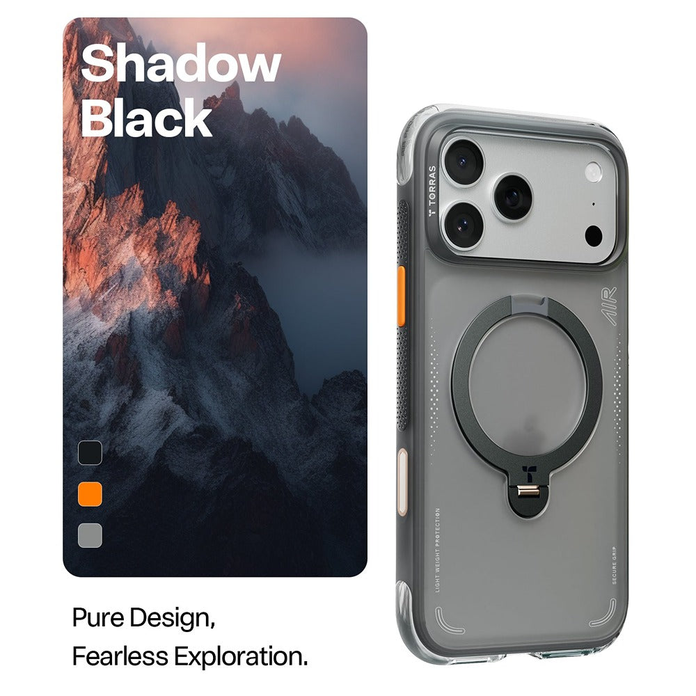 Torras iPhone 17 Pro Max Skal Ostand Q3 Air Shadow Black