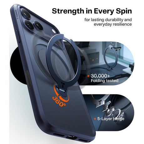 Torras iPhone 17 Pro Max Skal Ostand Q3 Spin Deep Blue