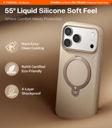 Torras iPhone 17 Pro Max Skal Ostand Q3 Silicone Desert Gold